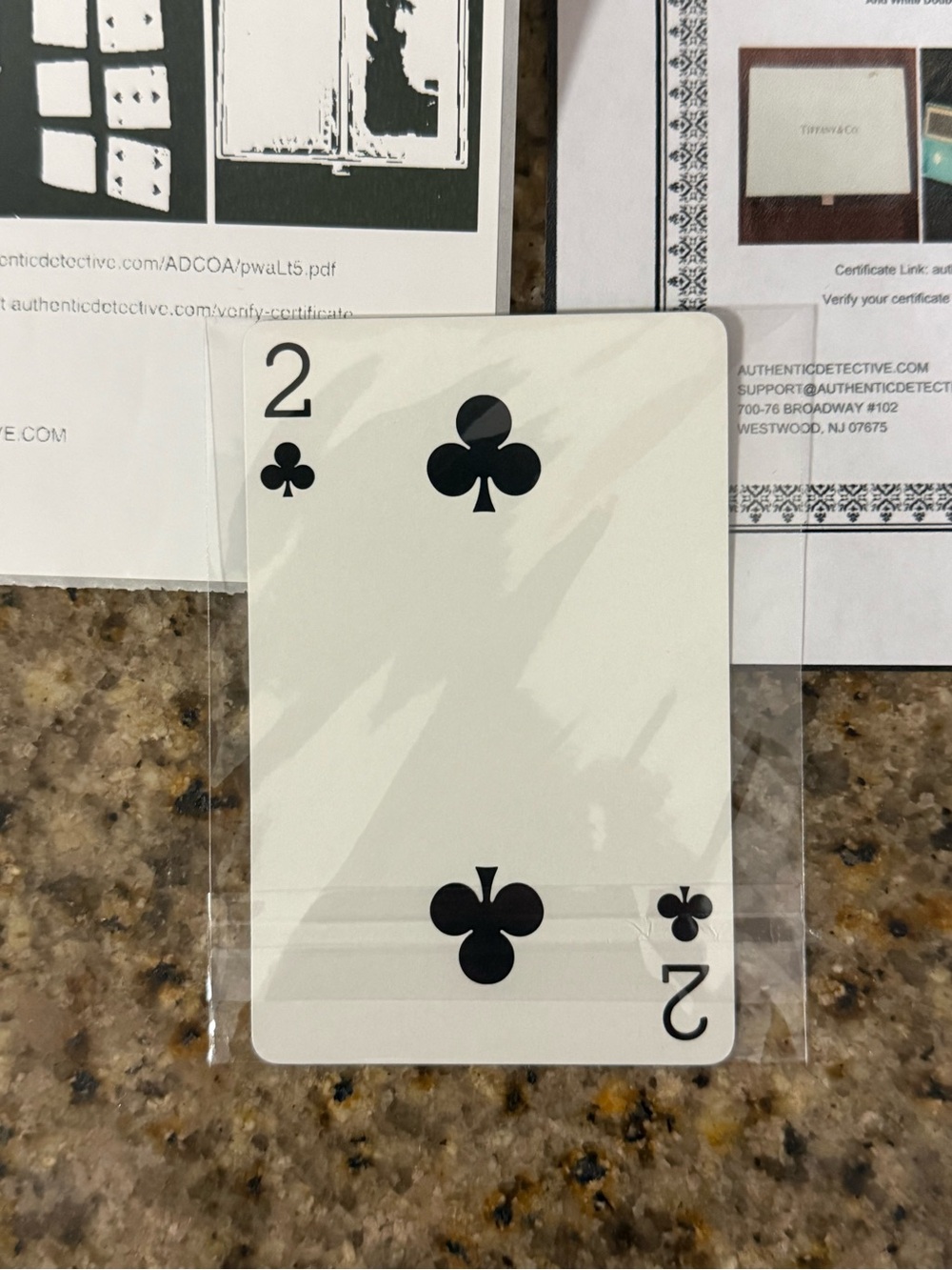 Tiffany and co Classic 2 of Clubs Playing Card